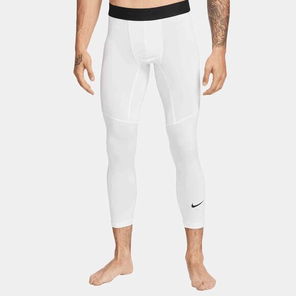 Nike Men's Pro Dri-FIT 3/4-Length Fitness White Tights XL - Picture 1 of 5